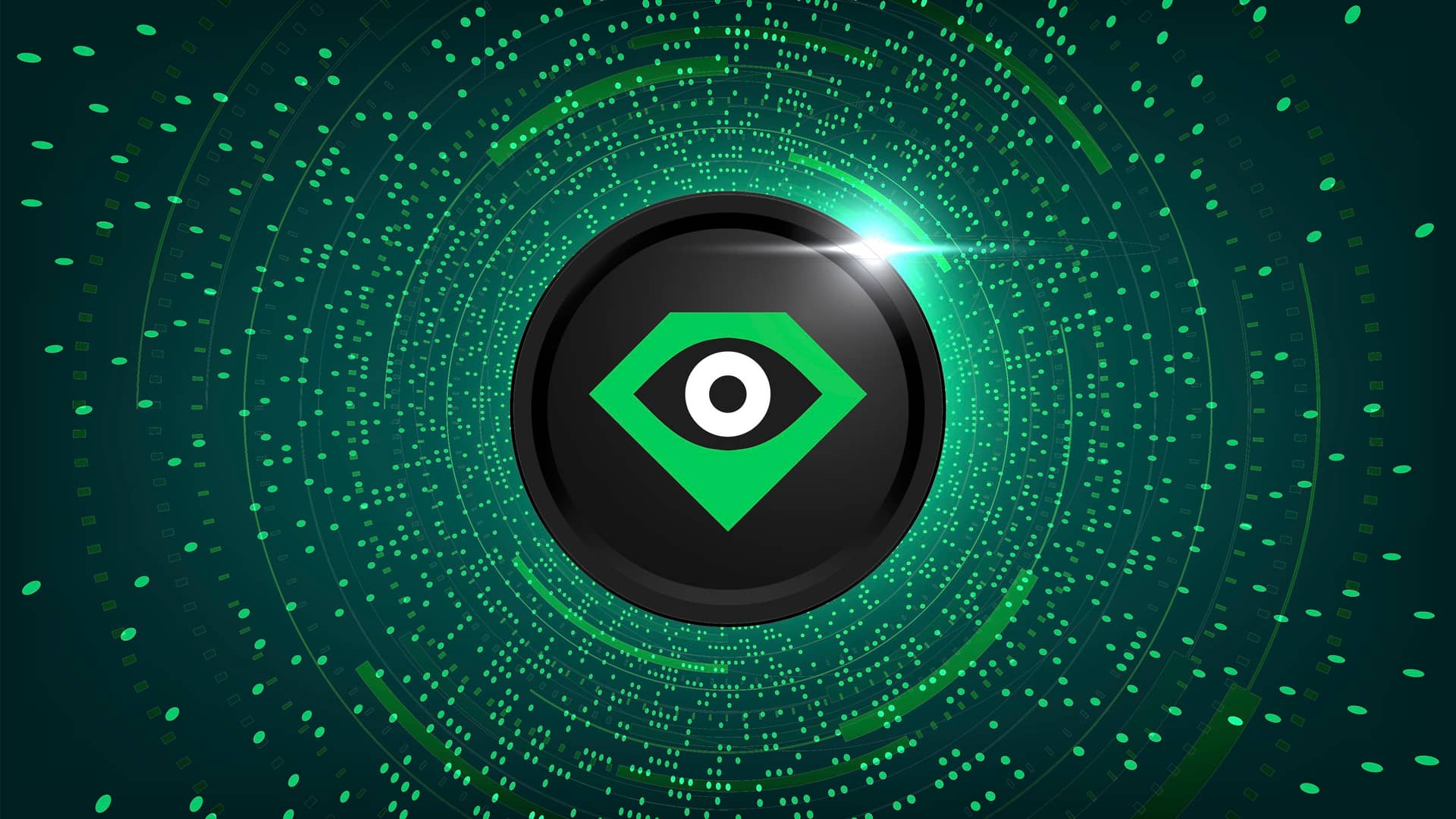 logotipo de las criptmonedas looksrare formado por un ojo y un diamante metido dentro de una moneda