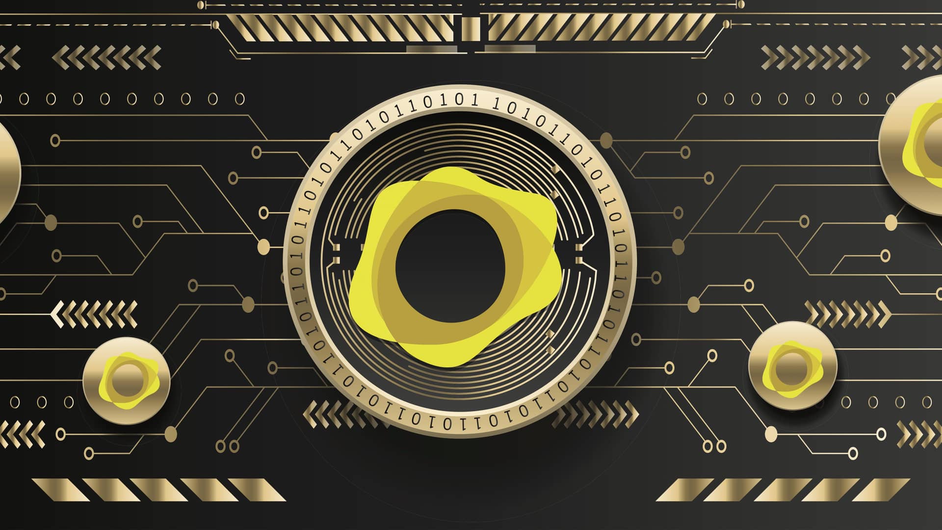 logo de las criptomonedas pax gold sobre un fondo geomtrico