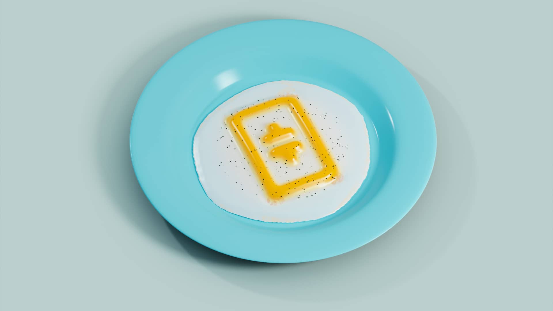 Icono de la criptomoneda theta simulando un huevo frito con pimienta